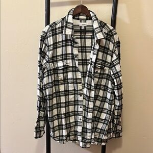 Sonoma Black and White Lightweight Shirt Jacket